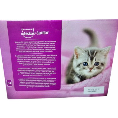 Whiskas Junior klasické pokrmy hovězí kuře jehně drůbeží ve šťávě 12 x 85 g – Hledejceny.cz