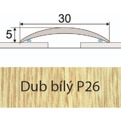 PROFIL Team Přechodový profil dub bílý P26 30 mm x 1 m