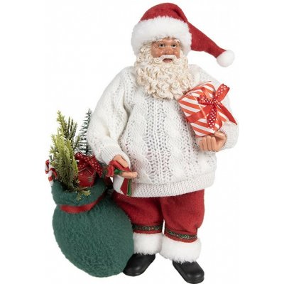Clayre & Eef Vánoční dekorace taťka Santa Claus ve svetříku s dárky - 18*13*27 cm – Hledejceny.cz