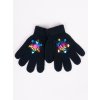 Dětské rukavice Dívčí pětiprsté rukavice Yoclub s hologramem RED-0068G-AA50-003 Black