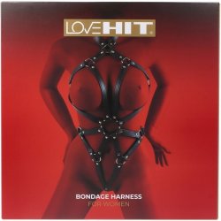 Virgite Love Hit Women's Bondage Body Harness Mod. 1 černý koženkový postroj pro ženy