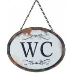Plechová závěsná cedule WC – 17x1x13 cm – Sleviste.cz
