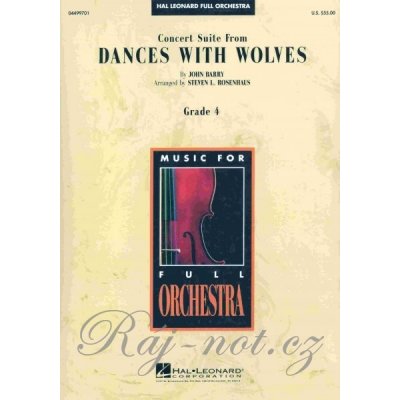 DANCES WITH WOLVES for Full Orchestra grade 4 partitura a party