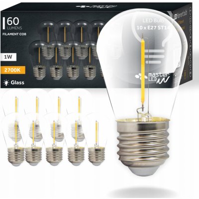 Lumiled Sada 10x LED žárovka LED FILAMENT DO GIRLANDY E27 ST14 1W = 10W 2700K 100lm Teplá bílá – Zboží Mobilmania