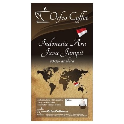 Orfeo coffee Indonesia Ara Java Jampit 100% arabika zrnková 250 g – Hledejceny.cz