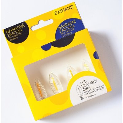 Exihand FILAMENT Blistr 4 čiré žárovky LED pro svícen 34V 0,25W