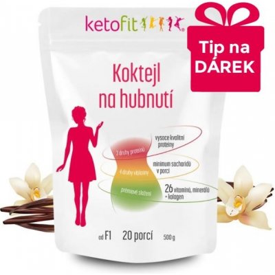 KetoFit Vanilkový koktejl 500g 20 porcí – Zboží Dáma