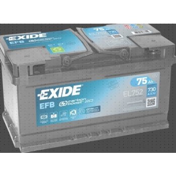 Battery Shop EXIDE EL752 EFB Start and Stop 12V 75Ah 730A