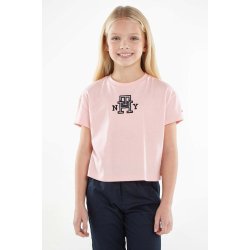 Tommy Hilfiger dětské bavlněné tričko KG0KG07437.74.122.9BYX růžová