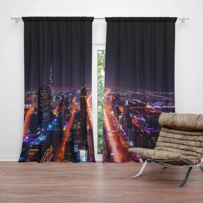 Závěsy Rozsvícené město: 2 ks - 140x250 cm - Sablio – Hledejceny.cz