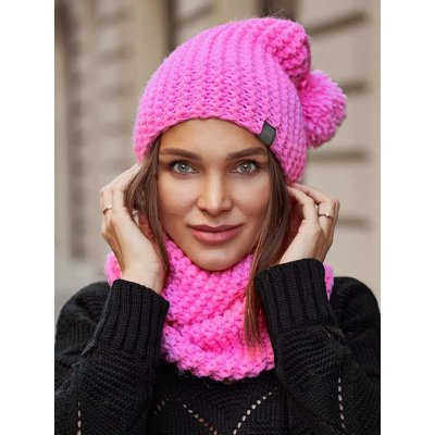 Fashionweek dámský zimní set čepice + šála komin NB1027 růžová candy pink – Hledejceny.cz
