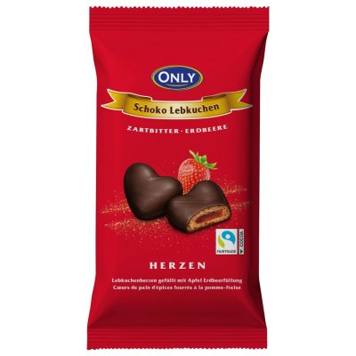 Only perníková srdíčka s jahodovou náplní v hořké čokoládě 150 g – Hledejceny.cz