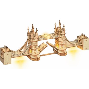 Robotime Rolife Svítící 3D dřevěné puzzle Tower Bridge 113 ks