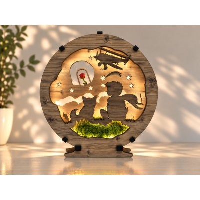 Li-Go "Malý princ s růží" lampa 20x22cm provedení povrchu: dub světlý – Hledejceny.cz