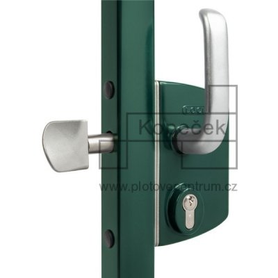 Průmyslový zámek pro posuvnou bránu LOCINOX LSKZ U2 | pro hranatý profil 50 mm | zelená RAL 6005