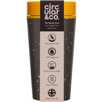 Circular & Co. recyklovaný kelímek na kávu 340 ml Barva: Černá/Hořčicově žlutá