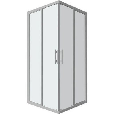 Ronal Top-line rohový sprchový kout 90 cm, dvoudílné posuvné dveře, aluchrom, Durlux TOPAC09005022 – Zboží Mobilmania