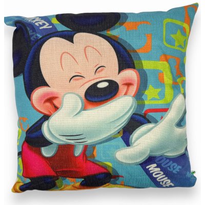 Fashion Modrý polštář Mickey mouse 45x45 – Zboží Mobilmania
