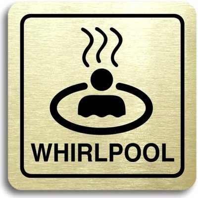Accept Piktogram "whirlpool II" (80 × 80 mm) (zlatá tabulka - černý tisk) – Zboží Mobilmania