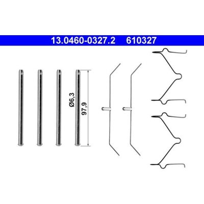 Sada příslušenství, obložení kotoučové brzdy ATE 13.0460-0327.2 (13046003272) – Zboží Mobilmania