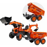 Falk šlapací traktor 2090W Kubota s přední a zadní lžící a přívěsem – Zbozi.Blesk.cz