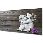 akrylový obraz Spící anděl květiny desky 100x50 cm – Zboží Mobilmania