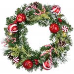 DOMMIO Vánoční věnec zasněžený s červenými koulemi 40 cm – Zbozi.Blesk.cz
