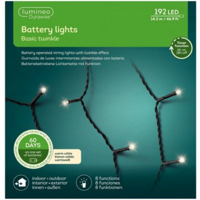 LUMINEO Světelný řetěz Durawise, 497161, 14,3 m, bílý, 192 LED – Hledejceny.cz