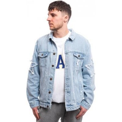 Karl Kani OG Paintsplatter Denim Trucker Jacket Bleached blue/white