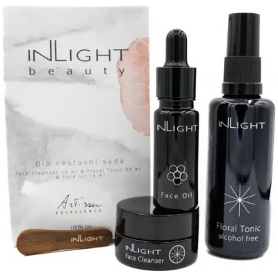 Inlight Bio čisticí balzám 15 ml + Bio květové tonikum 50 ml + Bio denní olej na obličej 10 ml dárková sada