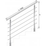 UMAKOV Zábradlí pro schodiště, BS AISI304, 40x40x2/4xd12/ AJP-ZBS90-1500 – Hledejceny.cz