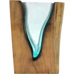 Tavené Sklo na Dřevě - Umělecká Váza - Tvar V – Hledejceny.cz