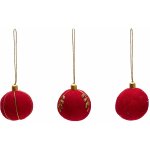 Set tří červených plstěných vánočních ozdob Kave Home Breshi 5 cm – Hledejceny.cz