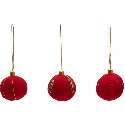 Set tří červených plstěných vánočních ozdob Kave Home Breshi 5 cm – Hledejceny.cz