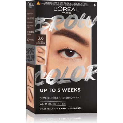L'Oréal Paris Brow Color Semi-Permanent Eyebrow barva na obočí Tint 3.0 Dark Brunette 1 ml – Zboží Mobilmania