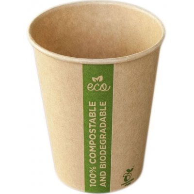 ECO cups Bio papírový kelímek na horký nápoj ECO CUP hnědý 300 ml 12 oz – Zboží Mobilmania