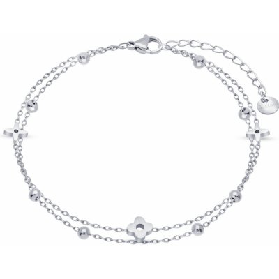 Biju Řetízek na nohu z chirurgické oceli dvojitý 3002330 – Zboží Dáma