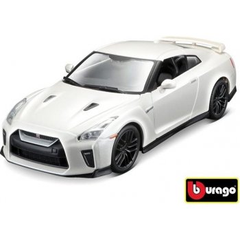 Bburago Plus Nissan GT R metalíza bílá 1:24