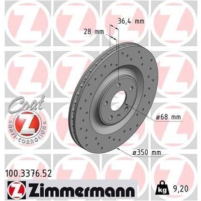 ZIMMERMANN Brzdový kotouč SPORT COAT Z - 350 mm ZIM 100.3376.52 | Zboží Auto