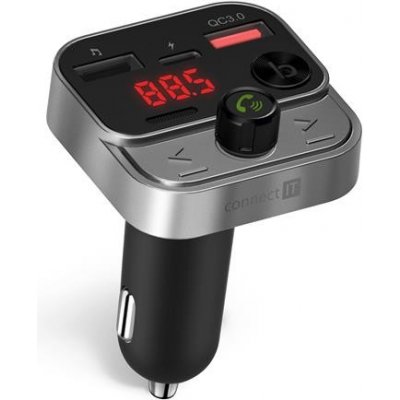 CONNECT IT InCarz Bezdrátový FM transmitter, 2x USB-A + 1x USB-C, ANTRACITOVÝ CCC-8900-AN – Zbozi.Blesk.cz