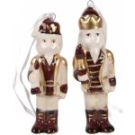 Clayre & Eef 2ks vínovo-béžová keramická dekorace Louskáček ChrisMs 3*3*10 cm – Hledejceny.cz