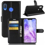 Litchi PU kožené peněženkové pouzdro na mobil Huawei Nova 3i - černé – Zboží Živě