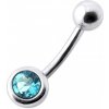 Piercing Šperky4U stříbrný piercing do pupíku se zirkonem BP01024-Q