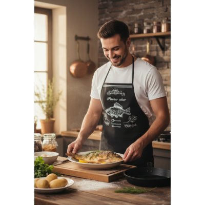 Zástěra Petrův zdar černá Zástěra Chef – Hledejceny.cz