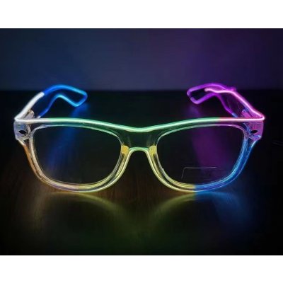 RAVEON Svítící brýle Wayfarer style | Transparent multicolor – Zboží Dáma