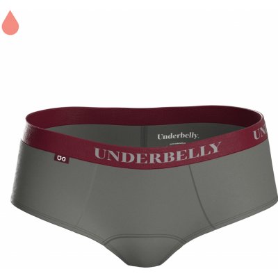 Underbelly menstruační kalhotky LOWEE šedá bordó z polyamidu Pro velmi slabou menstruaci