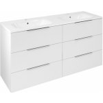 Sapho CIRASA umyvadlová skříňka 139,6x75x46cm, 3x zásuvka, bílá lesk CR141-3030-31 – Zboží Mobilmania