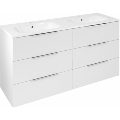 Sapho CIRASA umyvadlová skříňka 139,6x75x46cm, 3x zásuvka, bílá lesk CR141-3030-31 – Zboží Mobilmania