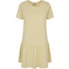 Dámské šaty Urban Classics Ladies Valance Tee Dress softyellow