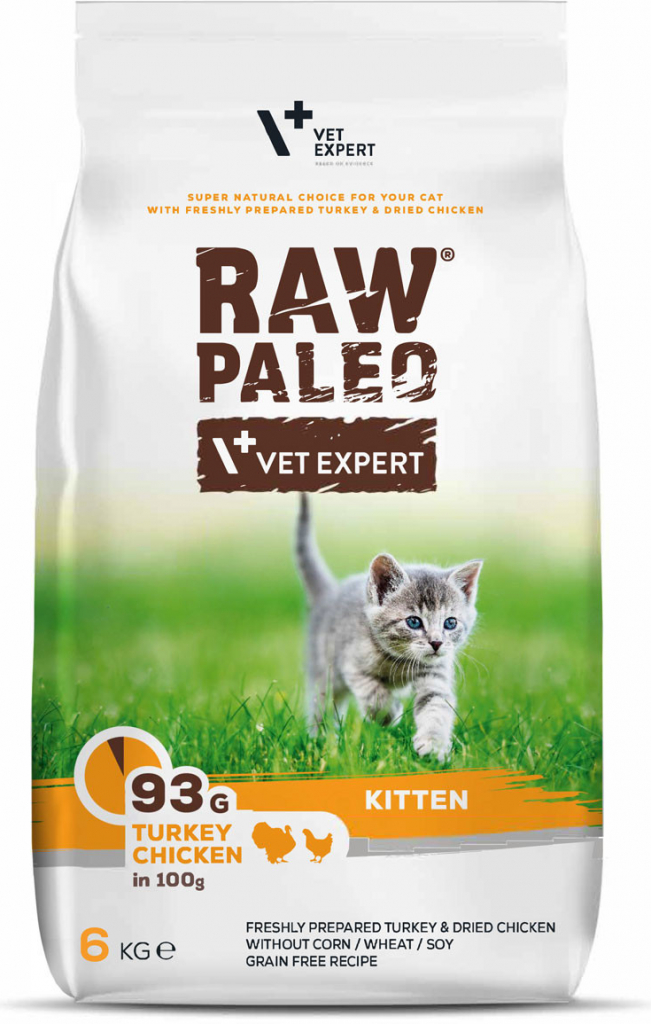 RAW Paleo Kitten s krůtím a kuřecím masem 6 kg